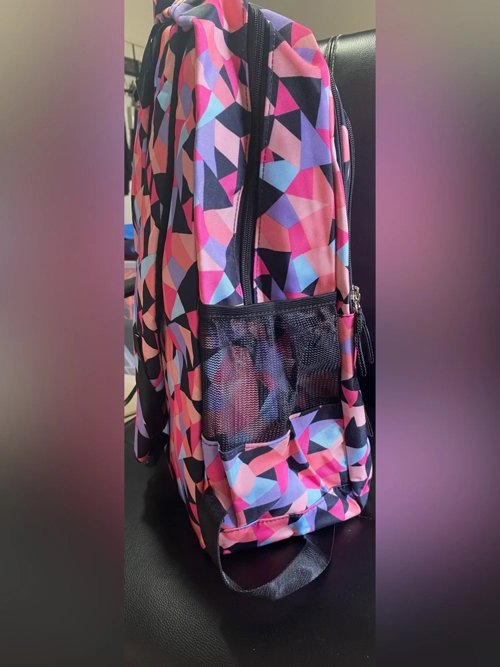 NEW🎉 Ziranu Geometric Vibrant Multicolor Print Backpack